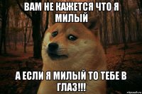 вам не кажется что я милый а если я милый то тебе в глаз!!!