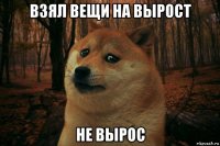 взял вещи на вырост не вырос