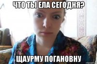 что ты ела сегодня? щаурму погановну