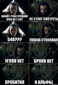 Какой у тебя средний урон на Т-54? Не стоит смотреть 540??? Пушка стоковая углов нет брони нет пробития и альфы