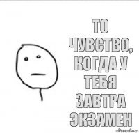 То чувство, когда у тебя завтра экзамен