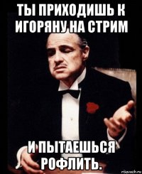 ты приходишь к игоряну на стрим и пытаешься рофлить.