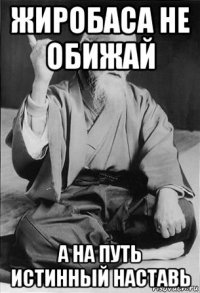 жиробаса не обижай а на путь истинный наставь