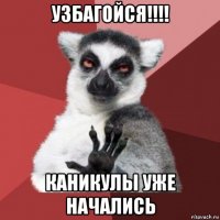 узбагойся!!!! каникулы уже начались