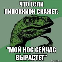 что если пиноккион скажет: "мой нос сейчас вырастет"