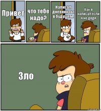 Привет что тебе надо? Написал дневник ты в будущем. Как я написал если я не дядя Зло