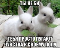 ты не би, тебя просто пугают чувства к своему полу