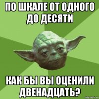 по шкале от одного до десяти как бы вы оценили двенадцать?