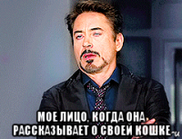  мое лицо, когда она рассказывает о своей кошке
