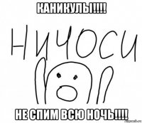 каникулы!!!! не спим всю ночь!!!!