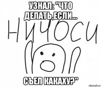 узнал: "что делать,если... съел какаху?"