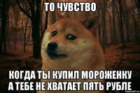 то чувство когда ты купил мороженку а тебе не хватает пять рубле