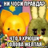 ни чоси правда? что у хрюши голова желтая