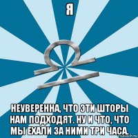 я неуверенна, что эти шторы нам подходят. ну и что, что мы ехали за ними три часа.