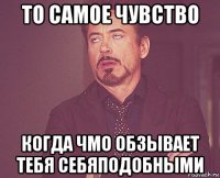 то самое чувство когда чмо обзывает тебя себяподобными