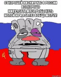 от хорошей жизни.у нас в россии все хорошо живут.сала,мяса,рыбы хоть жопой жри,а за газ вобще молчу! 