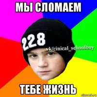 мы сломаем тебе жизнь