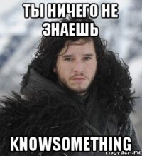 ты ничего не знаешь knowsomething