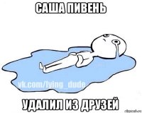 саша пивень удалил из друзей