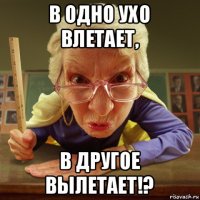 в одно ухо влетает, в другое вылетает!?