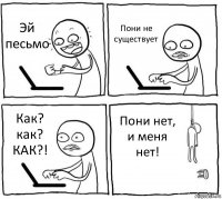 Эй песьмо Пони не существует Как? как? КАК?! Пони нет, и меня нет!