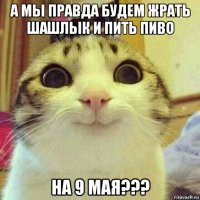 а мы правда будем жрать шашлык и пить пиво на 9 мая???