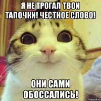 я не трогал твои тапочки! честное слово! они сами обоссались!