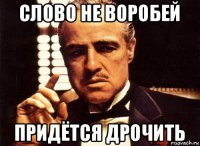 слово не воробей придётся дрочить