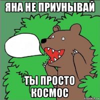 яна не приунывай ты просто космос