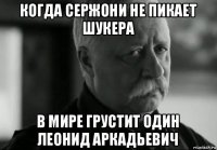 когда сержони не пикает шукера в мире грустит один леонид аркадьевич