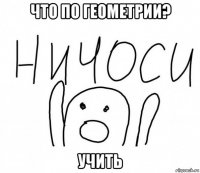 что по геометрии? учить