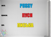 Pussy пуси писька