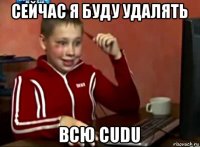 сейчас я буду удалять всю cudu