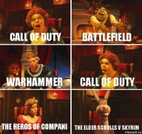 Call of duty Battlefield Warhammer Call of duty The heros of compani The elder scrolls v skyrim