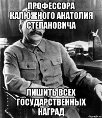 профессора калюжного анатолия степановича лишить всех государственных наград