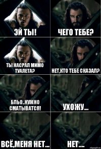 эй ты! Чего тебе? Ты насрал мимо туалета? нет,кто тебе сказал? Бльо..нужно сматыватся! Ухожу... Всё,меня нет... нет....