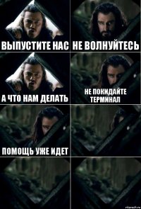 Выпустите нас Не волнуйтесь А что нам делать Не покидайте терминал Помощь уже идет   