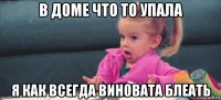 в доме что то упала я как всегда виновата блеать