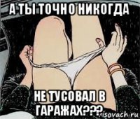 а ты точно никогда не тусовал в гаражах???