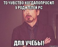 то чувство когдапопросил у родителей pc для учёбы!