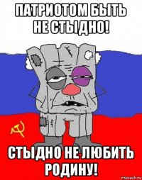 патриотом быть не стыдно! стыдно не любить родину!