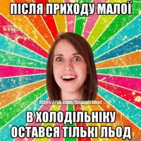 після приходу малої в холодільніку остався тількі льод