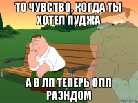 то чувство, когда ты хотел пуджа а в лп теперь олл раэндом