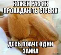кожен раз як пропадають сіськи десь поаче один зайка