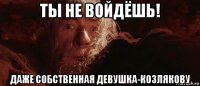 ты не войдёшь! даже собственная девушка-козлякову