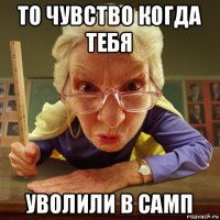 то чувство когда тебя уволили в самп