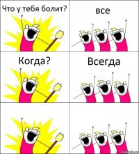 Что у тебя болит? все Когда? Всегда  