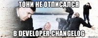 тони не отписался в developer changelog