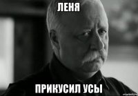 леня прикусил усы