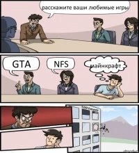 расскажите ваши любимые игры GTA NFS майнкрафт